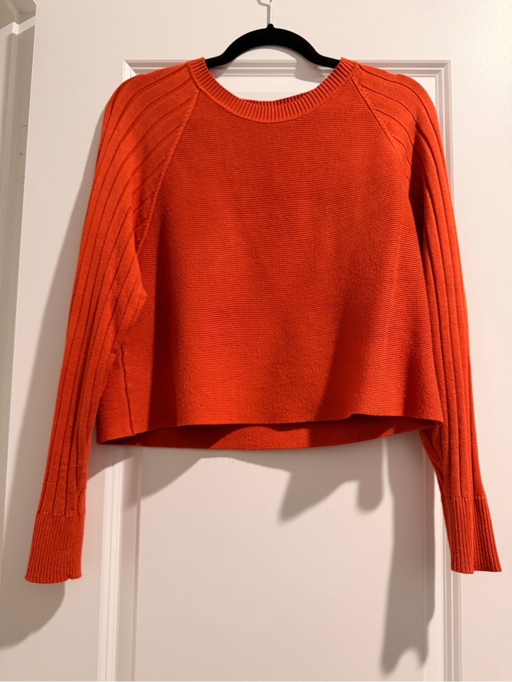 Othr Cropped Rib-Detail Sweatshirt - Bright Orange